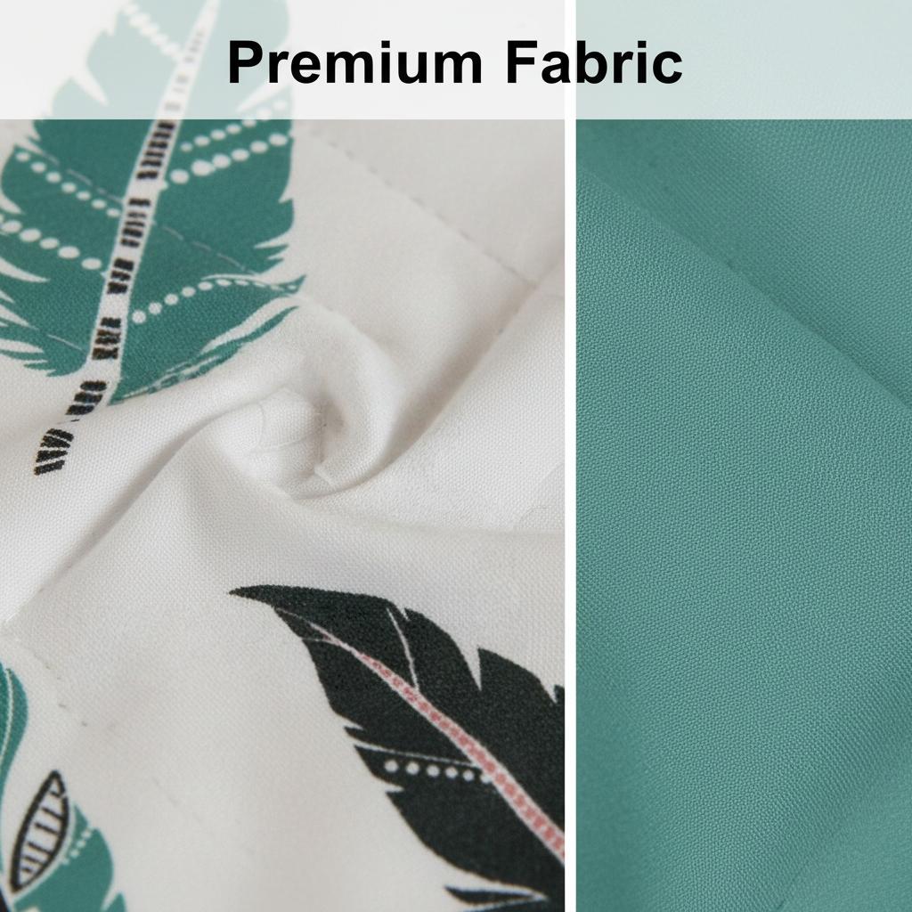 Feather Print 9-Piece Bedding & Curtain Set