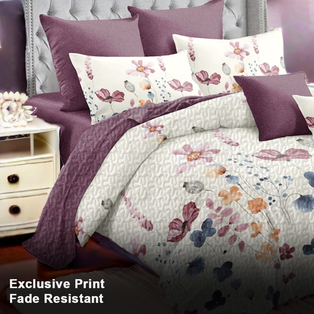 Watercolor Floral 9-Piece Bedding & Curtain Set