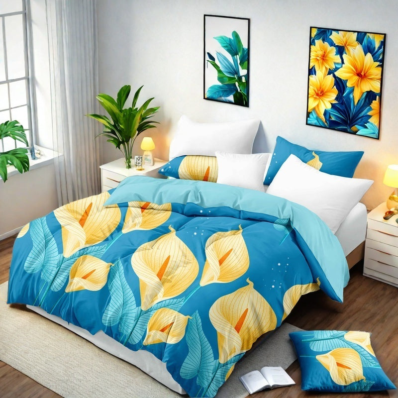 Calla Lily 9-Piece Bedding & Curtain Set