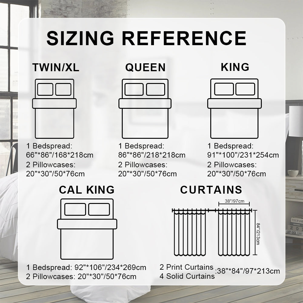 Feather Print 9-Piece Bedding & Curtain Set