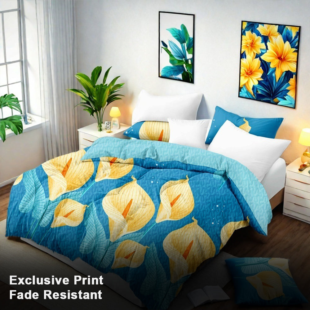 Calla Lily 9-Piece Bedding & Curtain Set