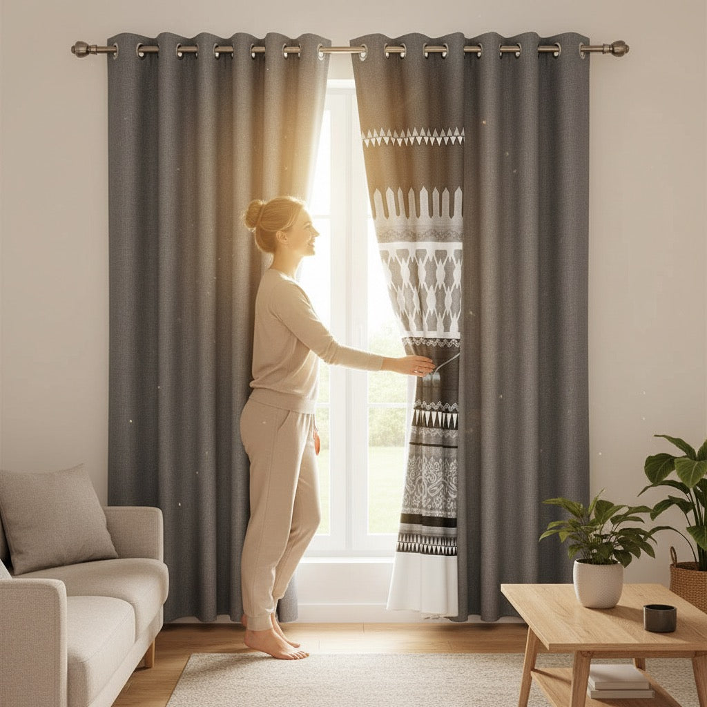 Boho Geometric 6-Piece Curtain Set (38"×84")
